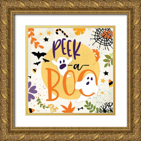 Peek a Boo Gold Ornate Wood Framed Art Print with Double Matting by Mollie B.