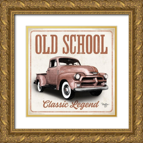 Old School Vintage Trucks I Gold Ornate Wood Framed Art Print with Double Matting by Mollie B.