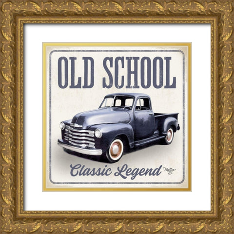 Old School Vintage Trucks IV Gold Ornate Wood Framed Art Print with Double Matting by Mollie B.