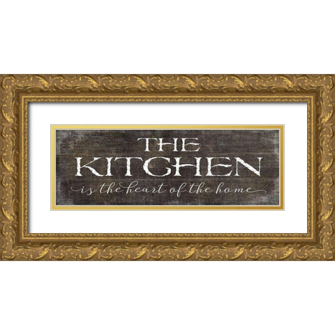 The Kitchen is the Heart of the Home Gold Ornate Wood Framed Art Print with Double Matting by Mollie B.