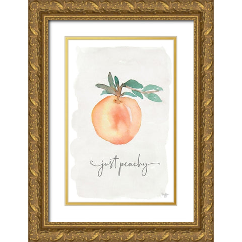 Just Peachy Gold Ornate Wood Framed Art Print with Double Matting by Mollie B.