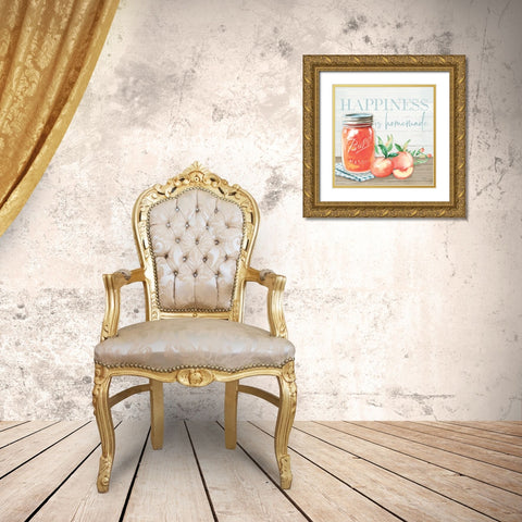 Happiness is Homemade Gold Ornate Wood Framed Art Print with Double Matting by Mollie B.