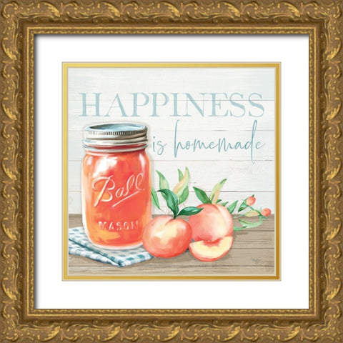 Happiness is Homemade Gold Ornate Wood Framed Art Print with Double Matting by Mollie B.