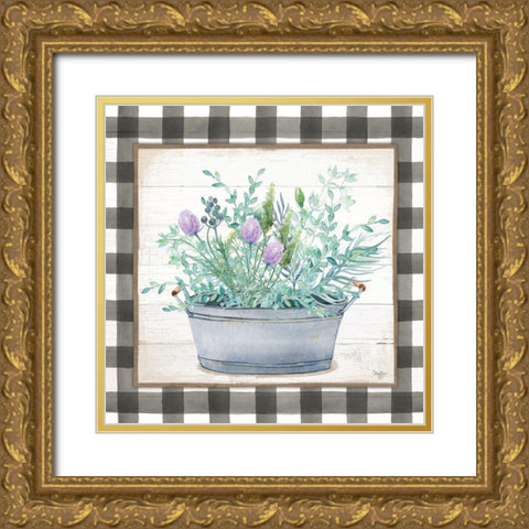 Potted Herbs I   Gold Ornate Wood Framed Art Print with Double Matting by Mollie B.