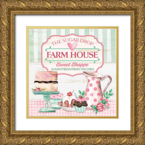 Sweet Shoppe Gold Ornate Wood Framed Art Print with Double Matting by Mollie B.