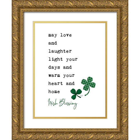 Irish Blessing Gold Ornate Wood Framed Art Print with Double Matting by Mollie B.
