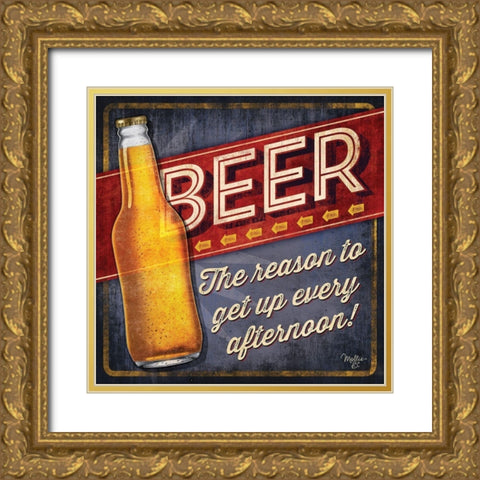 Beer Gold Ornate Wood Framed Art Print with Double Matting by Mollie B.