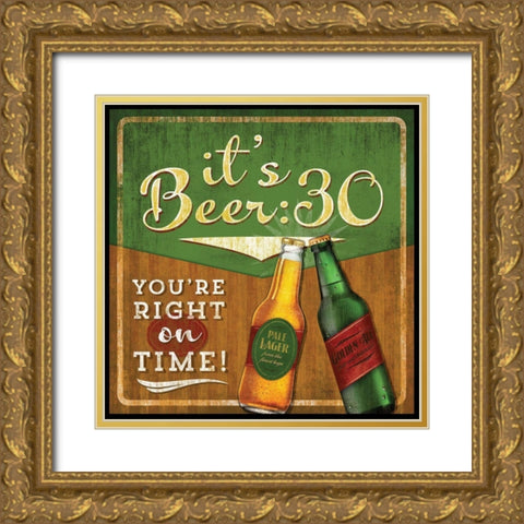 Beer 30 Gold Ornate Wood Framed Art Print with Double Matting by Mollie B.