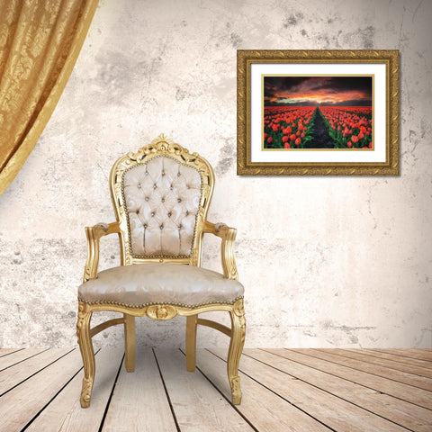 Endless Fields Gold Ornate Wood Framed Art Print with Double Matting by Podt, Martin