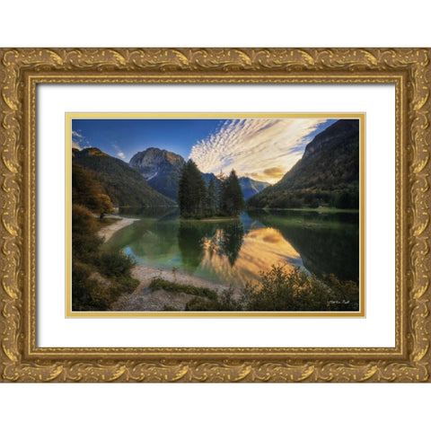 The Island Gold Ornate Wood Framed Art Print with Double Matting by Podt, Martin