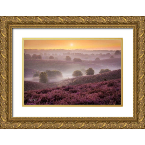 Sunrise Layers Gold Ornate Wood Framed Art Print with Double Matting by Podt, Martin