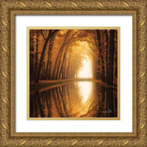 Lochem Reflections Gold Ornate Wood Framed Art Print with Double Matting by Podt, Martin
