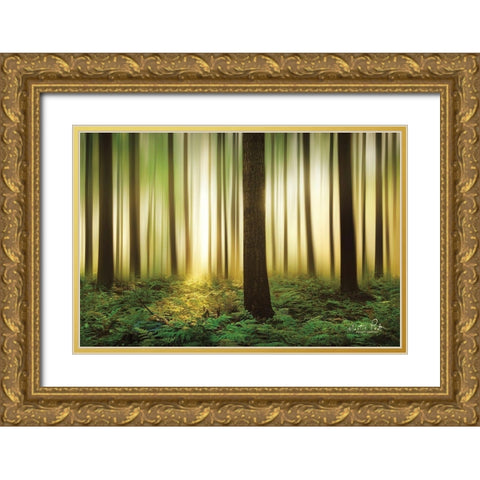 Forest in Motion Gold Ornate Wood Framed Art Print with Double Matting by Podt, Martin