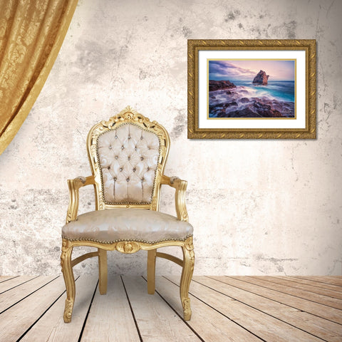 The Rock     Gold Ornate Wood Framed Art Print with Double Matting by Podt, Martin
