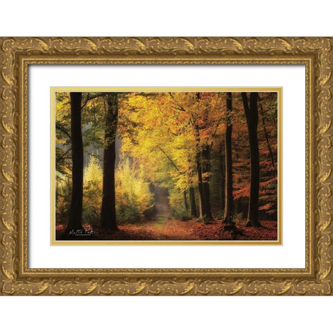 Autumn Mood Gold Ornate Wood Framed Art Print with Double Matting by Podt, Martin