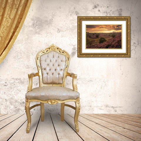 Just a Sunset in the Netherlands Gold Ornate Wood Framed Art Print with Double Matting by Podt, Martin