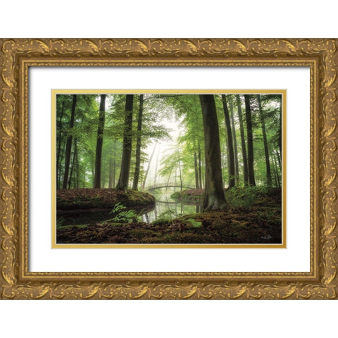 On a Beautiful Morning Gold Ornate Wood Framed Art Print with Double Matting by Podt, Martin