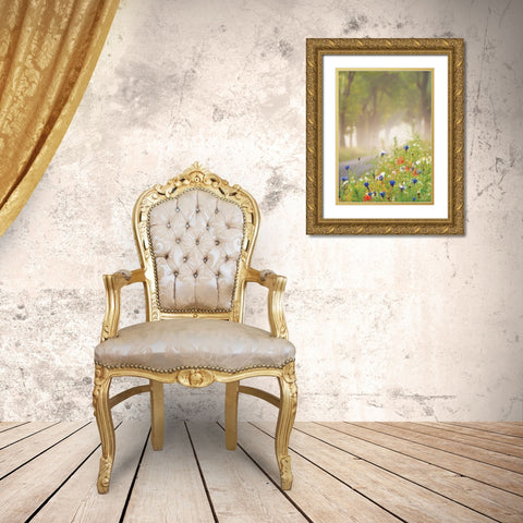 Bee Pleasure Gold Ornate Wood Framed Art Print with Double Matting by Podt, Martin