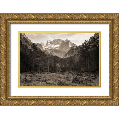 Mountains in the Middle    Gold Ornate Wood Framed Art Print with Double Matting by Podt, Martin