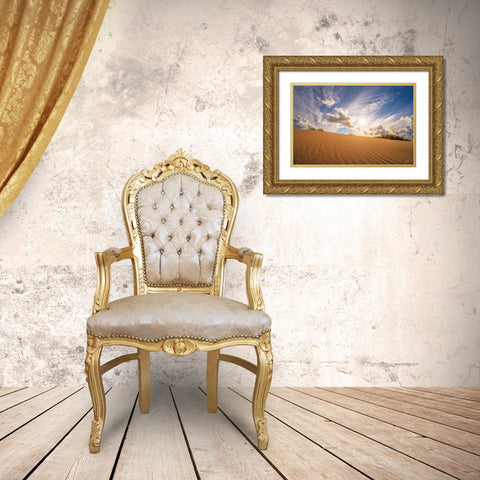 Sandy Perspective Gold Ornate Wood Framed Art Print with Double Matting by Podt, Martin