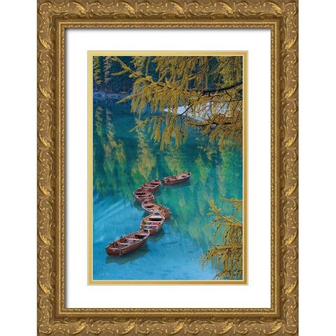 S Curve Gold Ornate Wood Framed Art Print with Double Matting by Podt, Martin
