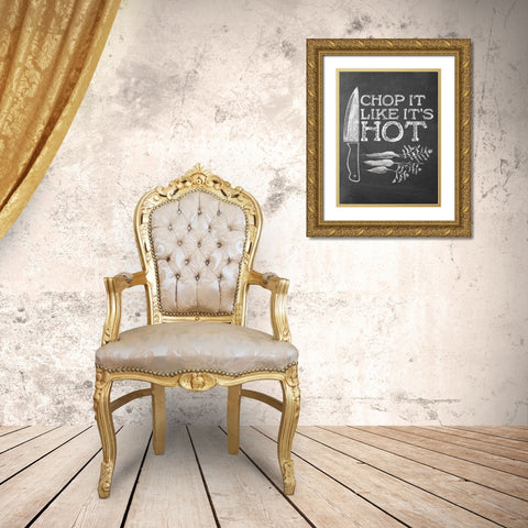 Chop It Like Its Hot Gold Ornate Wood Framed Art Print with Double Matting by Masey St. Studios