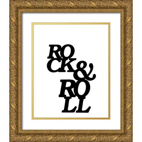 Rock And Roll Gold Ornate Wood Framed Art Print with Double Matting by Masey St. Studios