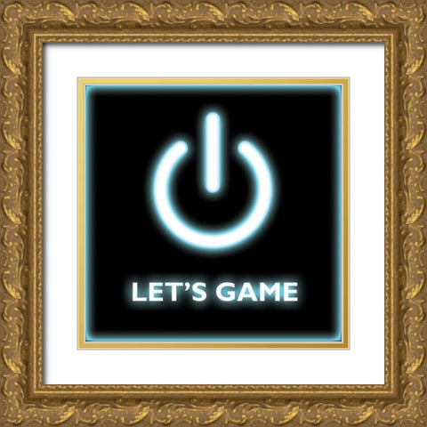 Lets Game Gold Ornate Wood Framed Art Print with Double Matting by Masey St. Studios