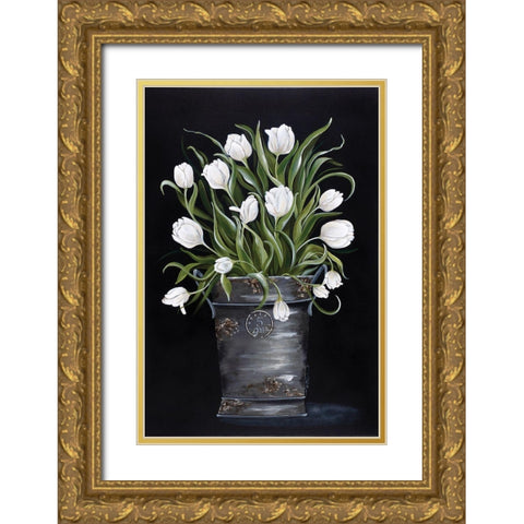 Anniversary Bouquet Gold Ornate Wood Framed Art Print with Double Matting by Norkus, Julie