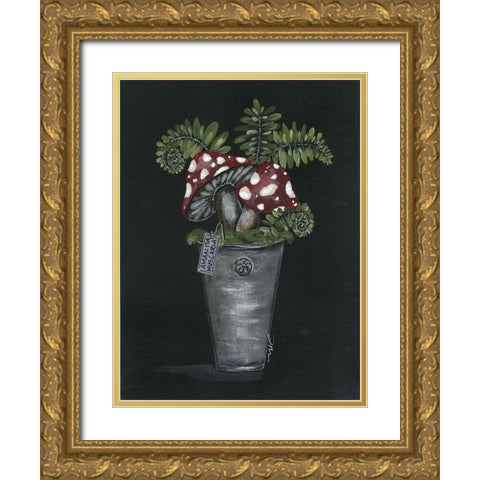 Toadstool Gold Ornate Wood Framed Art Print with Double Matting by Norkus, Julie