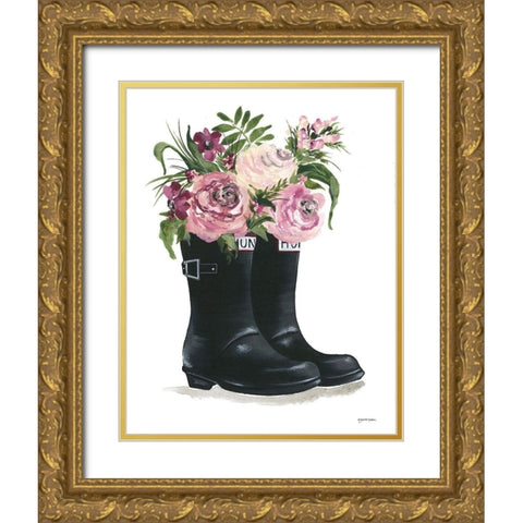 Rain, Rain go Away Gold Ornate Wood Framed Art Print with Double Matting by Norkus, Julie