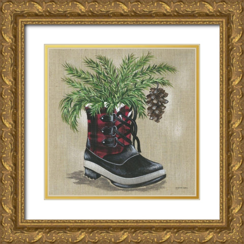 Midwest Winter Gold Ornate Wood Framed Art Print with Double Matting by Norkus, Julie