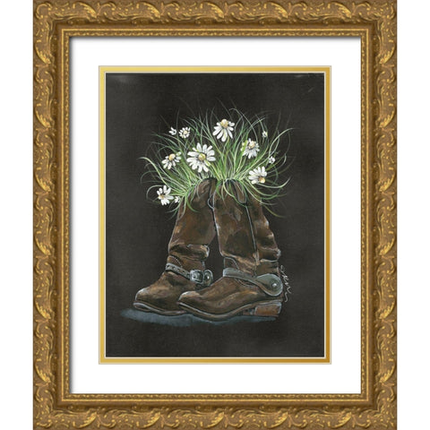 Giddy Up Gold Ornate Wood Framed Art Print with Double Matting by Norkus, Julie
