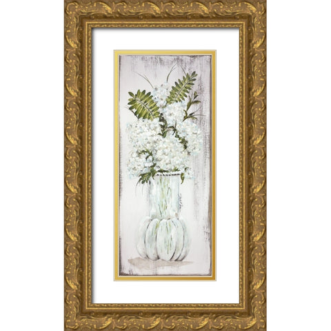 Light And Airy Hydrangea Gold Ornate Wood Framed Art Print with Double Matting by Norkus, Julie