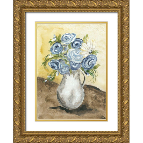 Sunny Day Flowers Gold Ornate Wood Framed Art Print with Double Matting by Norkus, Julie