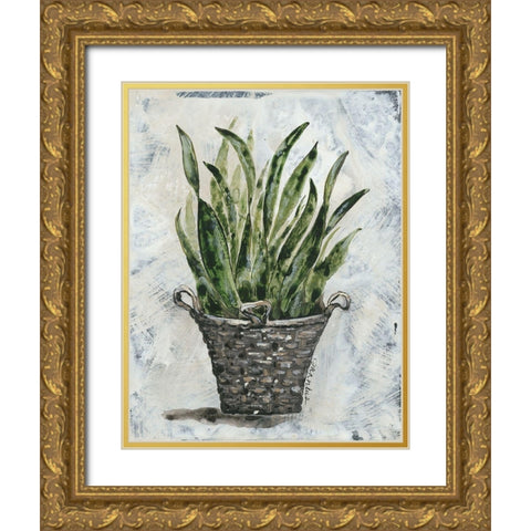 Snake Basket Gold Ornate Wood Framed Art Print with Double Matting by Norkus, Julie