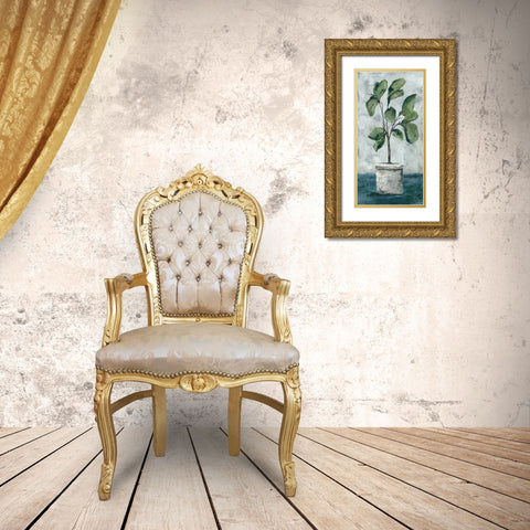 Fiddle Leaf Fig Gold Ornate Wood Framed Art Print with Double Matting by Norkus, Julie