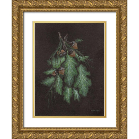Oak and Acorn Gold Ornate Wood Framed Art Print with Double Matting by Norkus, Julie