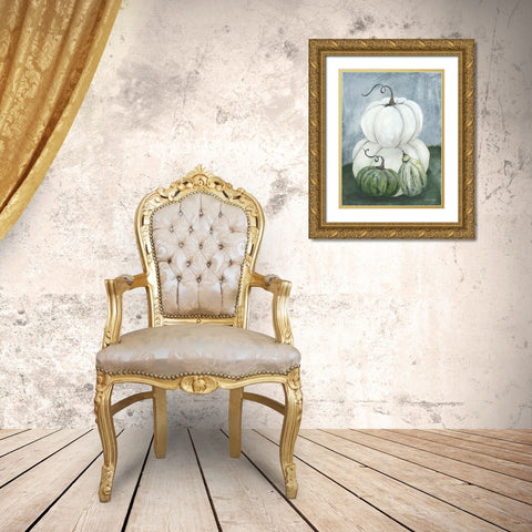 Sunny Day Pumpkins I Gold Ornate Wood Framed Art Print with Double Matting by Norkus, Julie