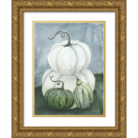 Sunny Day Pumpkins I Gold Ornate Wood Framed Art Print with Double Matting by Norkus, Julie