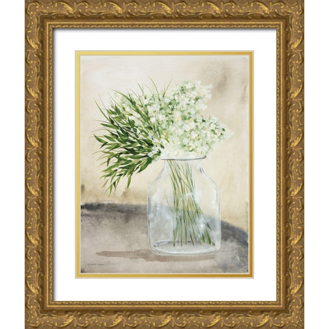 Simple Hydrangea Gold Ornate Wood Framed Art Print with Double Matting by Norkus, Julie