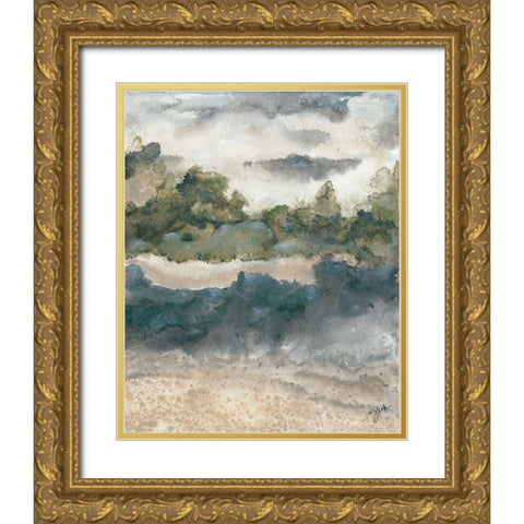 Calming 1   Gold Ornate Wood Framed Art Print with Double Matting by Norkus, Julie