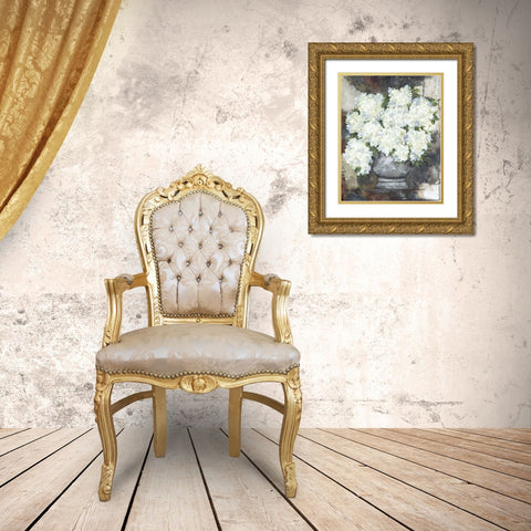 Snowball Hydrangeas II Gold Ornate Wood Framed Art Print with Double Matting by Norkus, Julie