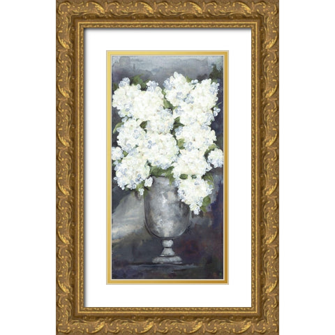 Snowball Hydrangeas III Gold Ornate Wood Framed Art Print with Double Matting by Norkus, Julie