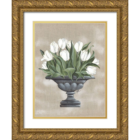 Tulip Urn Gold Ornate Wood Framed Art Print with Double Matting by Norkus, Julie