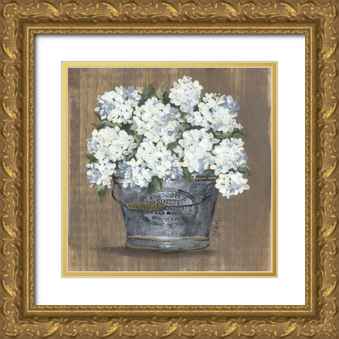 Heavenly Hydrangeas I Gold Ornate Wood Framed Art Print with Double Matting by Norkus, Julie