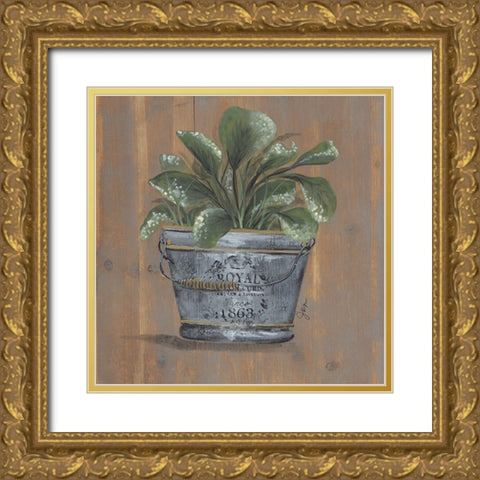 Pretty Plant in Pail Gold Ornate Wood Framed Art Print with Double Matting by Norkus, Julie