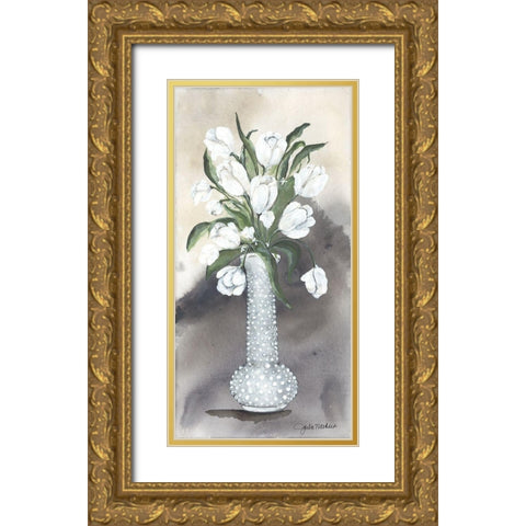 Hobnail Tulips Gold Ornate Wood Framed Art Print with Double Matting by Norkus, Julie