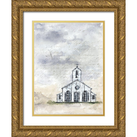 Haven Mini Worship Gold Ornate Wood Framed Art Print with Double Matting by Norkus, Julie
