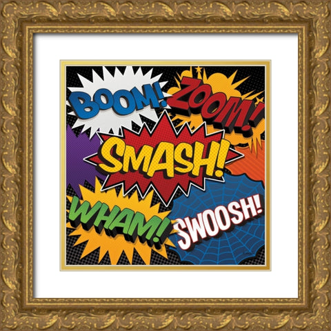 Smash! Gold Ornate Wood Framed Art Print with Double Matting by Rader, Lauren